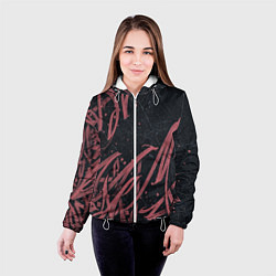 Куртка с капюшоном женская Бордовое граффити, цвет: 3D-белый — фото 2