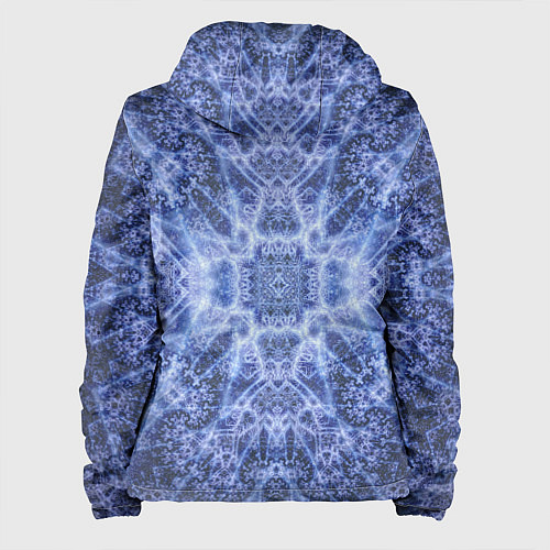 Женская куртка Ледяные линии на синем цвете / 3D-Белый – фото 2