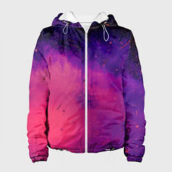 Куртка с капюшоном женская Фиолетовый космос, цвет: 3D-белый