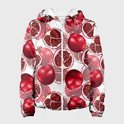 Женская куртка Гранаты на белом фоне - паттерн