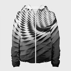 Куртка с капюшоном женская Авангардный модный паттерн, цвет: 3D-белый