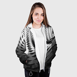 Куртка с капюшоном женская Авангардный модный паттерн, цвет: 3D-белый — фото 2
