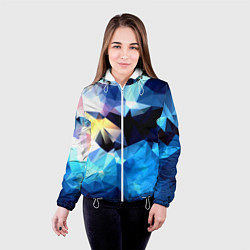 Куртка с капюшоном женская Polygon blue abstract collection, цвет: 3D-белый — фото 2