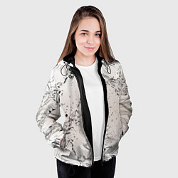 Куртка с капюшоном женская Волна на стекле, цвет: 3D-черный — фото 2