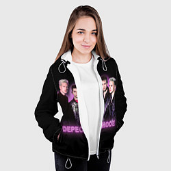 Куртка с капюшоном женская 80s Depeche Mode neon, цвет: 3D-белый — фото 2
