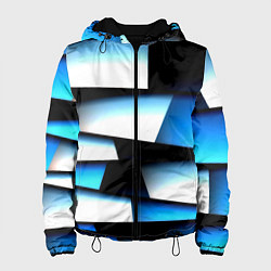 Куртка с капюшоном женская Решетка из линий и полос, цвет: 3D-черный