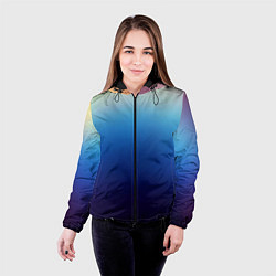 Куртка с капюшоном женская Blue gradient colors, цвет: 3D-черный — фото 2