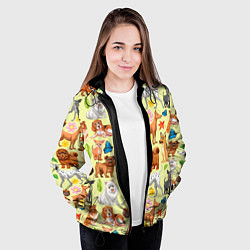 Куртка с капюшоном женская Забавные собачки, цвет: 3D-черный — фото 2