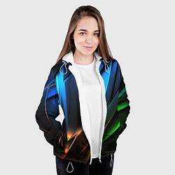 Куртка с капюшоном женская Gamer background, цвет: 3D-белый — фото 2