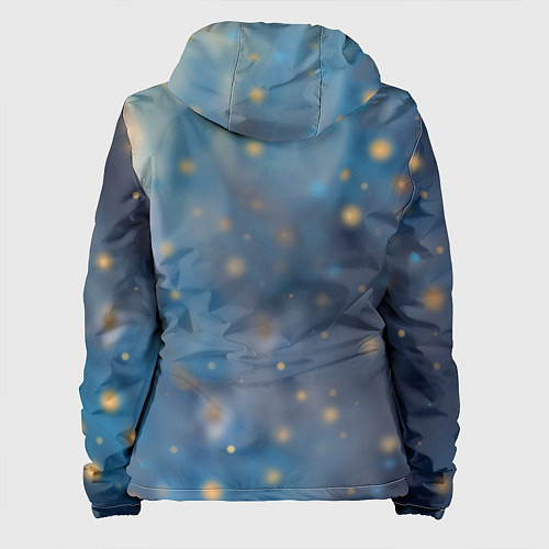 Женская куртка Волк на синем фоне / 3D-Белый – фото 2