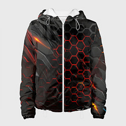 Куртка с капюшоном женская Объемные плитки, цвет: 3D-белый