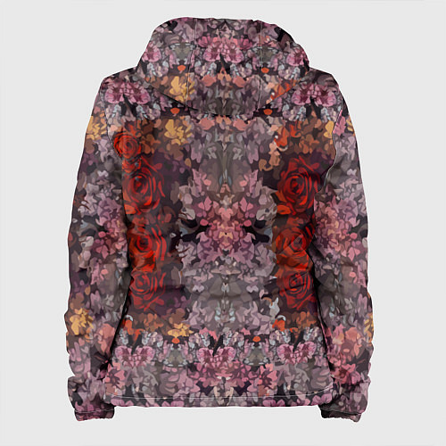 Женская куртка Розы и сирень / 3D-Черный – фото 2