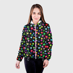 Куртка с капюшоном женская В смайликах, цвет: 3D-белый — фото 2