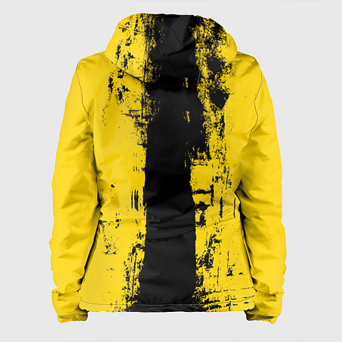 Женская куртка Вертикальная черно-желтая полоса Cyberpunk 2077 / 3D-Белый – фото 2