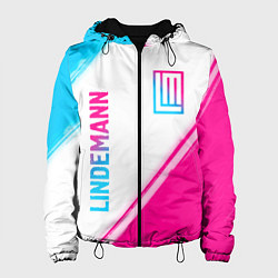 Куртка с капюшоном женская Lindemann neon gradient style: надпись, символ, цвет: 3D-черный