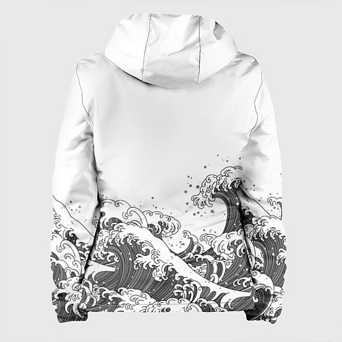 Женская куртка Японские волны на белом фоне / 3D-Белый – фото 2