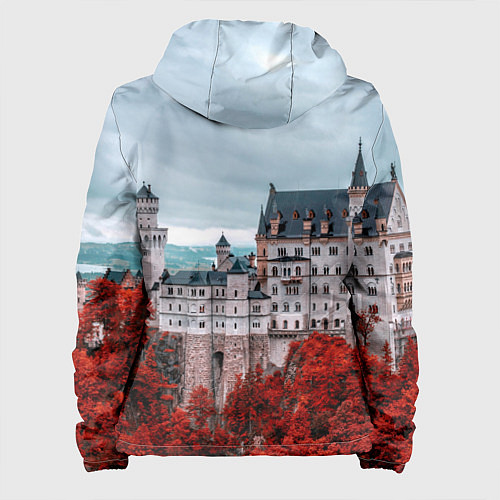 Женская куртка Замок в горах и красный лес / 3D-Черный – фото 2