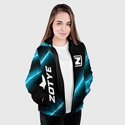 Куртка с капюшоном женская Zotye неоновые лампы, цвет: 3D-черный — фото 2