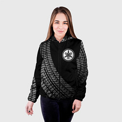 Куртка с капюшоном женская Yamaha tire tracks, цвет: 3D-черный — фото 2