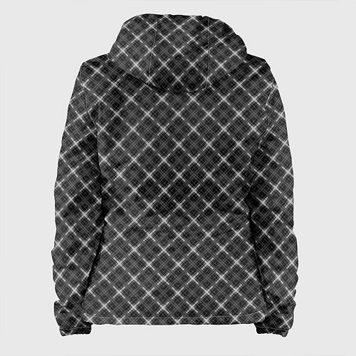 Женская куртка Черно-белый узор в косую клетку / 3D-Белый – фото 2