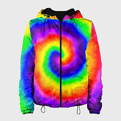 Куртка с капюшоном женская Тай-дай, цвет: 3D-черный