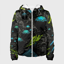 Женская куртка Зеленые абстрактные листья