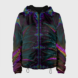 Куртка с капюшоном женская Скелетный фрактал, цвет: 3D-черный