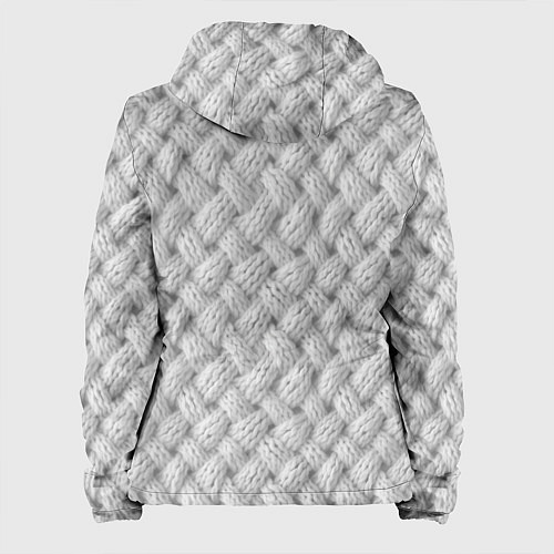 Женская куртка Крупный белый вязаный узор / 3D-Белый – фото 2