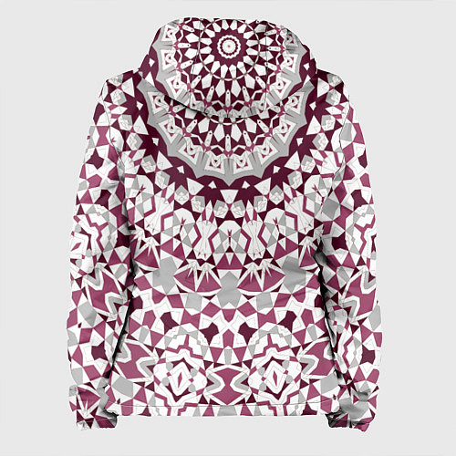 Женская куртка Этнический узор мандала в бордово-серых тонах / 3D-Черный – фото 2