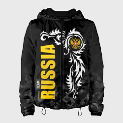 Куртка с капюшоном женская Russia national team: национальная сборная, цвет: 3D-черный