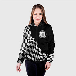 Куртка с капюшоном женская Fiat racing flag, цвет: 3D-черный — фото 2