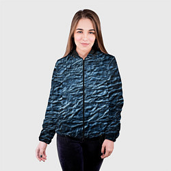 Куртка с капюшоном женская Текстура мятой бумаги, цвет: 3D-черный — фото 2
