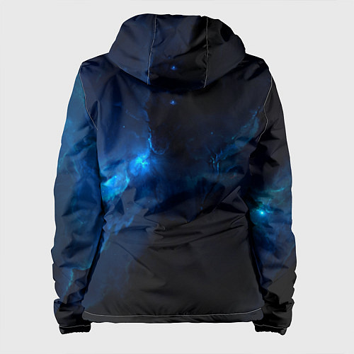 Женская куртка Чёрный и синий космос / 3D-Белый – фото 2
