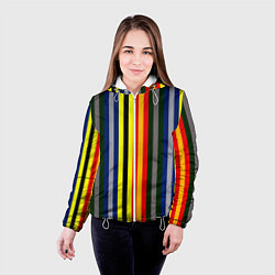 Куртка с капюшоном женская Полосы школа чародейства и волшебства, цвет: 3D-белый — фото 2
