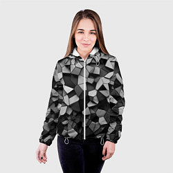 Куртка с капюшоном женская Серые стальные плиты, цвет: 3D-белый — фото 2