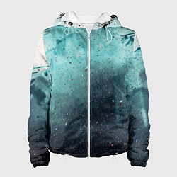 Куртка с капюшоном женская Светло-синий тени и краски, цвет: 3D-белый