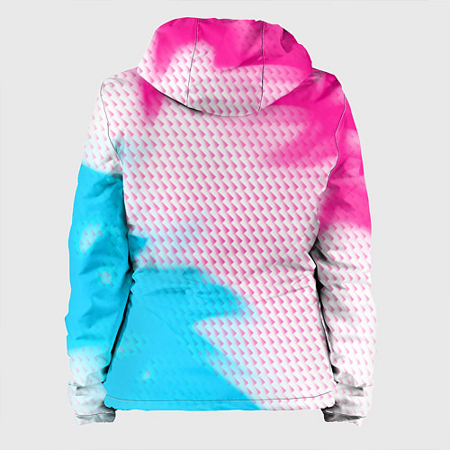 Женская куртка Mercedes neon gradient style: надпись, символ / 3D-Черный – фото 2