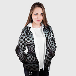 Куртка с капюшоном женская Металлический спрут, цвет: 3D-белый — фото 2