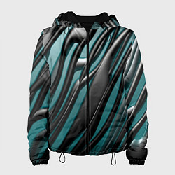 Куртка с капюшоном женская Подтеки, цвет: 3D-черный