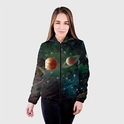 Куртка с капюшоном женская Планетная система, цвет: 3D-черный — фото 2