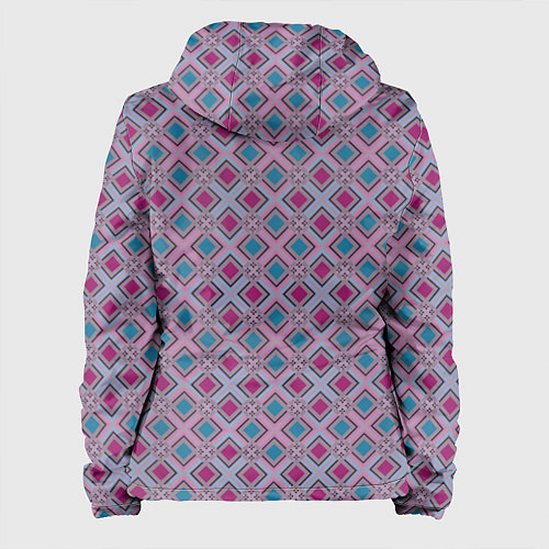 Женская куртка Геометрический узор в темных красном и синем цвете / 3D-Черный – фото 2