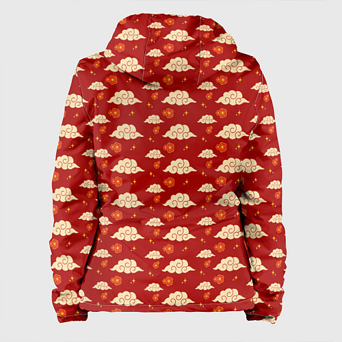 Женская куртка Облака Сакура Звезды / 3D-Белый – фото 2