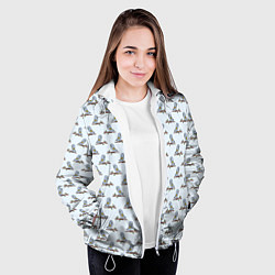 Куртка с капюшоном женская Совушки на ветках, цвет: 3D-белый — фото 2