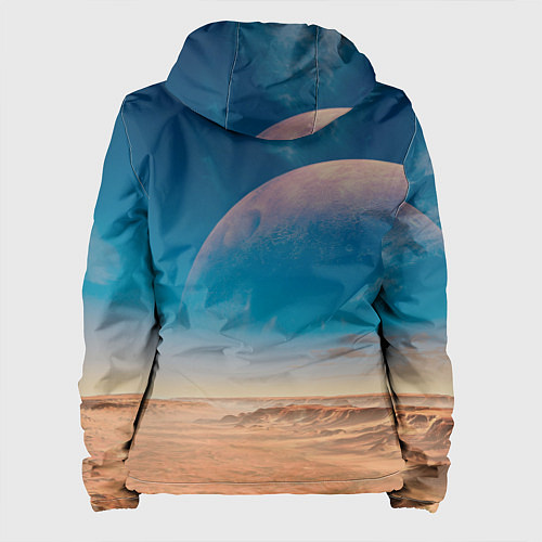 Женская куртка Пустыня и очертания планеты / 3D-Белый – фото 2