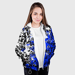 Куртка с капюшоном женская Белая и синяя краска, цвет: 3D-белый — фото 2