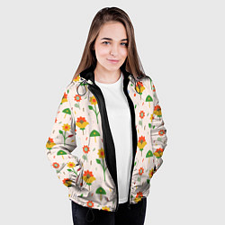 Куртка с капюшоном женская Pretty flowers, цвет: 3D-черный — фото 2