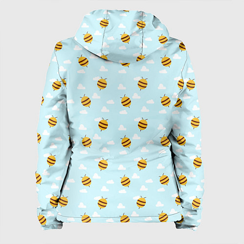 Женская куртка Паттерн облака и пчелы / 3D-Черный – фото 2
