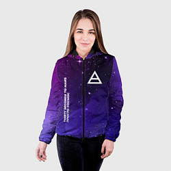 Куртка с капюшоном женская Thirty Seconds to Mars просто космос, цвет: 3D-черный — фото 2