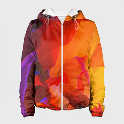 Куртка с капюшоном женская Красно-оранжевый камень, цвет: 3D-белый