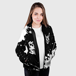 Куртка с капюшоном женская Slayer и рок символ на темном фоне, цвет: 3D-черный — фото 2
